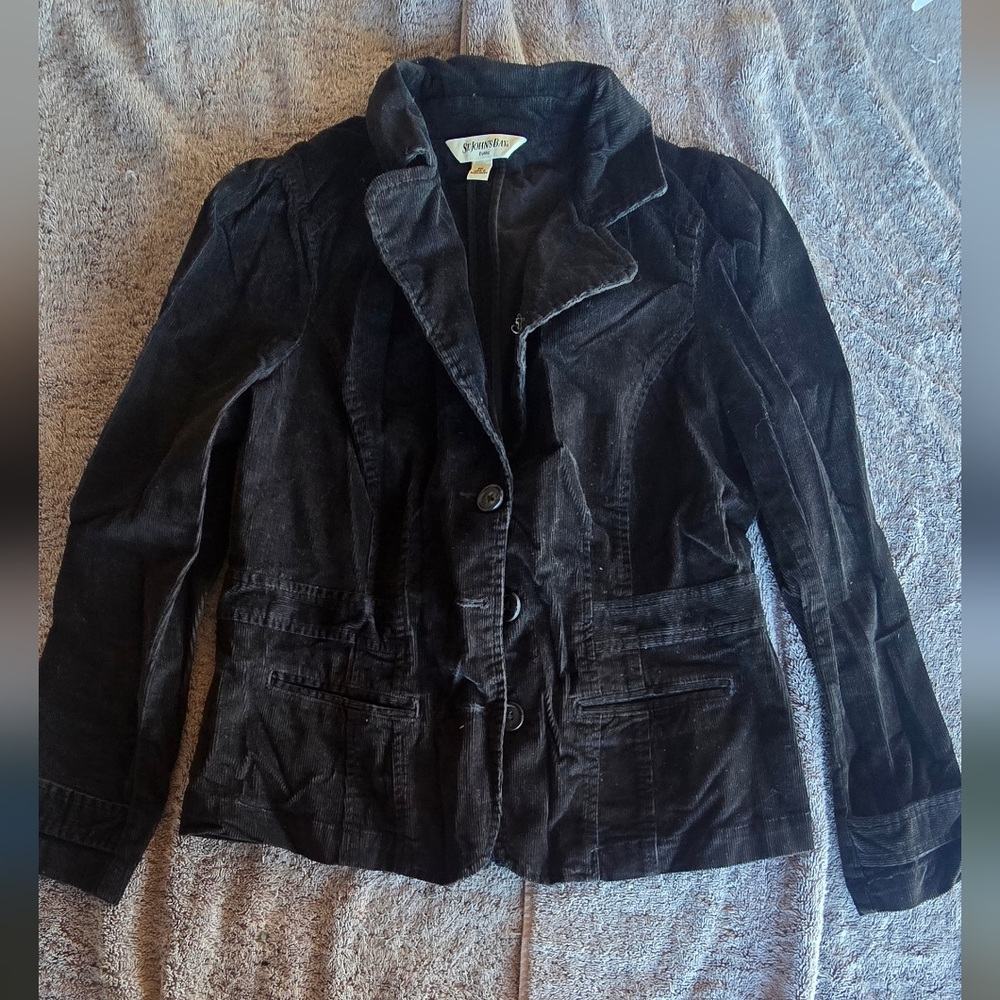 St Johns Bay Dark Blazer with Button Detail